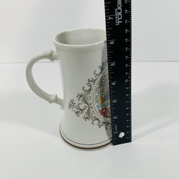 Vintage Caribbean Barbados Marine Life Porcelain Mug Angel Fish Sea Life Story - Picture 11 of 12